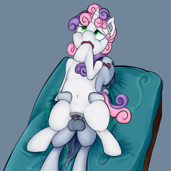 Size: 2048x2048 | Tagged: explicit, artist:djpon2n, sweetie belle, balls, belly button, female, foalcon, g4, high res, imported from derpibooru, male, nudity, penetration, reverse cowgirl, rumble, sex, ship:rumbelle, shipping, straight, vaginal, vaginal secretions
