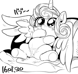 Size: 898x854 | Tagged: explicit, artist:nekubi, princess flurry heart, alicorn, anus, baby, babycon, belly, cute, cute porn, diaper, drool, female, filly, flurrybetes, foal, foalcon, g4, genitals, hoof sucking, horn, imported from derpibooru, japanese, my little pony: friendship is magic, nudity, open diaper, pony, season 6, solo, solo female, spread legs, spreading, text, vulva, wings