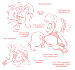 Size: 640x600 | Tagged: explicit, artist:ficficponyfic, oc, oc:emerald jewel, adult, age difference, anal, anal creampie, big dom small sub, blowjob, bow, child, clothes, colt, colt quest, covered in cum, creampie, crossdressing, cum, cum everywhere, cum in mouth, cum string, dialogue, dominance, double barrel blowjob, dry anal orgasm, dry orgasm, earth pony, eyes closed, facial, foal, foalcon, gasp, gay, group sex, hair bow, hands free, heart, heart eyes, high heels, imported from derpibooru, interspecies, lidded eyes, lust, male, moan, moaning, moaning in pleasure, monochrome, nudity, oc only, oral, orgasm, panting, penis, pony, pony on pony action, prostitute, prostitution, sex, shipping, shoes, simple background, simultaneous orgasm, stallion, stallion on colt, threesome, tight ass, tight fit, too hot for putin, trap, white background, wingding eyes, young, zebra