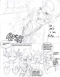 Size: 765x991 | Tagged: explicit, grimdark, artist:jmf, rarity, spike, comic:rarity and the rabbid gem eater, anthro, breast milk, breasts, busty rarity, comic, dragon, female, foalcon, g4, imported from derpibooru, lactation, male, monochrome, nipples, nudity, older, older spike, rape, sex, straight