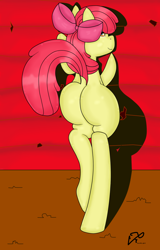 Size: 800x1250 | Tagged: questionable, artist:fournier, apple bloom, bloom butt, earth pony, female, filly, foal, foalcon, g4, imported from derpibooru, looking at you, nudity, pony, solo, solo female