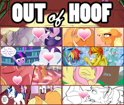 Size: 1600x1354 | Tagged: explicit, artist:fearingfun, artist:frist44, artist:halley-valentine, artist:kryptchild, artist:php199, artist:ratofdrawn, artist:strangerdanger, applejack, fluttershy, rainbow dash, rarity, shining armor, twilight sparkle, art pack:out of hoof, advertisement, anthro, anthro with ponies, applejack is a spankaholic, blowjob, braeburn, butt, censored, colt, colt on colt, comic, cunnilingus, daisy, dead source, earth pony, female, fleetfoot, foal, foalcon, futa, futa fluttershy, g4, gay, horn, imported from derpibooru, intersex, interspecies, lesbian, lily valley, male, mare, mare on mare, nudity, oral, pegasus, penis, plot, pony, pony on pony action, princess cadance, promo, reverse foalcon, roseluck, sex, soarin', spanking, spitfire, straight, unicorn, zebra, zecora