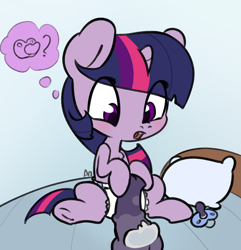 Size: 1268x1317 | Tagged: explicit, artist:ariot, shining armor, twilight sparkle, baby, baby pony, babycon, chest fluff, cute, cute porn, diaper, diaperlight sparkle, disembodied penis, female, foalcon, g4, imported from derpibooru, incest, male, nudity, pacifier, penis, pillow, pony, shipping, straight, thought bubble, underhoof, unicorn