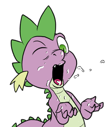 Size: 490x554 | Tagged: explicit, spike, artist needed, cum, dragon, facial, foalcon, g4, implied gay, imported from derpibooru, male, solo, solo male