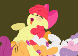 Size: 1280x914 | Tagged: explicit, artist:dtcx97, apple bloom, scootaloo, sweetie belle, ahegao, apple bloom's bow, blushing, bow, cmc threesome, cunnilingus, cutie mark crusaders, earth pony, female, female orgasm, filly, filly on filly, foal, foal orgy, foalcon, g4, group sex, hair bow, horn, imported from derpibooru, lesbian, nudity, oral, orgasm, pegasus, pony, sex, ship:scootabelle, ship:scootabloom, ship:sweetiebloomaloo, shipping, squirting, squirting in mouth, the cmc's cutie marks, threesome, tongue out, tribadism, trio, trio female, unicorn, vaginal orgasm, vaginal secretions, vaginal secretions in mouth, vulva