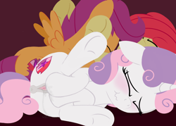 Size: 1280x914 | Tagged: explicit, artist:dtcx97, apple bloom, scootaloo, sweetie belle, anatomically correct, anus, blushing, cutie mark, cutie mark crusaders, earth pony, female, filly, filly on filly, foal, foalcon, g4, horn, imported from derpibooru, lesbian, masturbation, nudity, pegasus, ponut, pony, scrunchy face, ship:scootabloom, shipping, the cmc's cutie marks, unicorn, vaginal secretions, vulva, wingboner