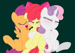 Size: 1280x914 | Tagged: explicit, artist:dtcx97, apple bloom, scootaloo, sweetie belle, ahegao, anus, apple bloom's bow, blushing, bow, cutie mark, cutie mark crusaders, earth pony, female, filly, filly on filly, foal, foalcon, g4, hair bow, hoofing, horn, imported from derpibooru, lesbian, lip bite, masturbation, mutual masturbation, nudity, open mouth, pegasus, ponut, pony, scrunchy face, sex, the cmc's cutie marks, tongue out, trio, trio female, unicorn, vaginal secretions, vulva