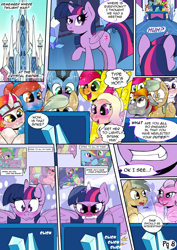 Size: 1771x2508 | Tagged: explicit, artist:kyokimute, pinkie pie, rainbow dash, spike, twilight sparkle, oc, comic:to all my fans..., alicorn, anal insertion, angry, anus, atomic crystal, beta particle, blushing, bondage, clothes, comic, crystal pony, dialogue, dragon, earth pony, elbow grease, female, foalcon, g4, imported from derpibooru, insertion, lip bite, looking back, male, mare, neighls bohr, nudity, panties, paradise (g4), pegasus, pegging, penis, pony, porn, sex, sex toy, straight, strapon, underwear, unicorn, video