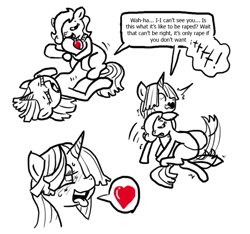 Size: 640x600 | Tagged: explicit, artist:ficficponyfic, oc, oc:emerald jewel, oc:sensoria, black and white, blind, clopfic in description, colt, colt quest, comic, cyoa, foal, foalcon, grayscale, heart, hoof fetish, hoof licking, imported from derpibooru, male, monochrome, oc only, partial color, penetration, pony, sex, shipping, straight, straight shota, text, unicorn, vaginal, yelling