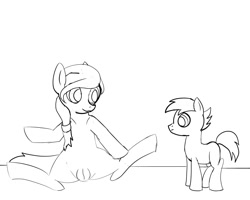 Size: 1181x944 | Tagged: explicit, artist:shit-tier, button mash, oc, oc:cream heart, canon x oc, clopfic in description, colt, earth pony, earth pony oc, female, foal, foalcon, g4, imminent foalcon, imminent incest, implied impregnation, imported from derpibooru, male, mare, monochrome, mother and child, mother and son, nudity, pony, ship:buttoncest, sketch, story included, straight, vulva