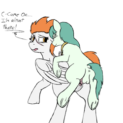 Size: 1200x1200 | Tagged: explicit, artist:thebathwaterhero, oc, oc:emerald jewel, oc:sundance, anus, butt, colt, colt quest, cyoa, duo, female, femboy, foal, foalcon, imported from derpibooru, male, mare, nudity, oc only, pegasus, penetration, penis, plot, pony, prostitute, prostitution, reasonably sized genitals, reasonably sized penis, scar, sex, straight, straight shota, vaginal, vulva