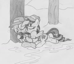 Size: 1103x956 | Tagged: explicit, artist:lockerobster, applejack, anus, camp friendship, cap, clothes, coloratura, duo, duo female, earth pony, eyes closed, female, filly, filly coloratura, foal, foalcon, freckles, g4, hat, hoofing, imported from derpibooru, lesbian, masturbation, monochrome, my little pony: friendship is magic, nudity, outdoors, pony, rara, ship:rarajack, shipping, the mane attraction, traditional art, vulva, wet, wet mane, young, younger