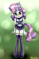 Size: 2000x3000 | Tagged: questionable, artist:anibaruthecat, sweetie belle, anthro, banned from derpibooru, belly button, blushing, clothes, female, foalcon, foaldom, frilly underwear, g4, high res, imported from derpibooru, imported from twibooru, lolicon, miniskirt, panties, panties around legs, panties pulled down, panty bow, ribbon, skirt, solo, solo female, subtly explicit, sweetiedom, underage, underwear, undressing, vaginal secretions, yellow underwear