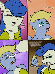 Size: 1280x1707 | Tagged: explicit, artist:pony quarantine, abuse, angry, blueberry curls, cloudy daze, colt, comic, cum, earth pony, female, foal, foalcon, g4, imported from derpibooru, incest, male, mare, mother and child, mother and son, pony, sad, shaming, ship:cloudycurls, spit on face, spitting