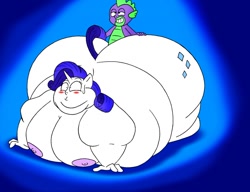 Size: 1280x983 | Tagged: explicit, artist:robot001, rarity, spike, anthro, ass, bbw, big breasts, breasts, breasts on floor, busty rarity, butt, dragon, fat, female, foalcon, from behind, g4, huge breasts, huge butt, imminent cumshot, imminent snuggles, implied anal, imported from derpibooru, impossibly large breasts, impossibly large butt, large butt, male, morbidly obese, nipples, nudity, obese, raritubby, sex, ship:sparity, shipping, ssbbw, straight, this will end in pregnancy