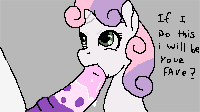 Size: 200x112 | Tagged: explicit, artist:usager, rarity, sweetie belle, animated, blowjob, foalcon, futa, futa on female, futa rarity, g4, imported from derpibooru, incest, intersex, just the tip, nudity, oral, penis, pixel art, raricest, sex, sexual exploitation, ship:raribelle, shipping, siblings, sisters, tongue out