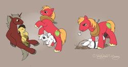Size: 2000x1056 | Tagged: explicit, grimdark, artist:clippypony, oc, oc:clippy, oc:nhala levee, oc:risky lottery, abdominal bulge, age difference, all the way through, balls, big macintosh, blowjob, bondage, cock lift, comic, creampie, cum, cum fart, cum in mouth, cum out mouth, cum through, earth pony, eyes closed, female, filly, foal, foalcon, g4, horse collar, imported from derpibooru, impossible fit, inflation, male, maledom, nudity, oral, penetration, penis, piss drinking, pissing while raped, pony, rape, sex, sitting, size difference, stallion, stallion on filly, straight, urine, vaginal, watersports