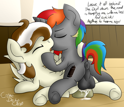 Size: 2900x2500 | Tagged: explicit, artist:cherrybombnsfw, oc, oc:krylone, anal, anal creampie, balls, colt, colt on colt, creampie, cum, foal, foalcon, gay, high res, horse, imported from derpibooru, male, nudity, oc only, oc x oc, pegasus, penetration, pony, pony on pony action, rainbow hair, reverse foalcon, sex, shipping, unicorn