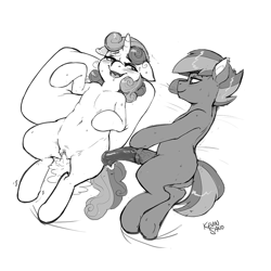 Size: 900x900 | Tagged: explicit, artist:kevinsano, button mash, sweetie belle, aftersex, blushing, creampie, cum, duo, earth pony, female, foalcon, g4, grayscale, horsecock, imported from derpibooru, ketchup vein, male, monochrome, nudity, penis, pony, ship:sweetiemash, shipping, straight, unicorn, vagina, vein, vein bulge, veiny cock