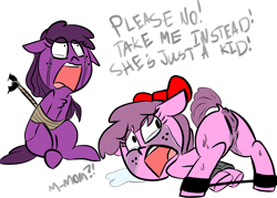 Size: 1673x1199 | Tagged: explicit, grimdark, artist:whydomenhavenipples, oc, anus, ass up, bondage, butt, crying, dock, ears back, face down ass up, foalcon, imminent rape, implied rape, imported from derpibooru, looking back, nudity, oc only, open mouth, plot, ponut, raised tail, scared, screaming, spreader bar, sweat, vulva, wide eyes