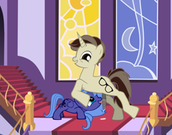 Size: 3320x2600 | Tagged: explicit, artist:jonathan the awesome, princess luna, oc, oc:jona clay, 1000 hours in pony creator, age difference, canon x oc, canterlot castle, derpibooru exclusive, female, filly, filly luna, foal, foalcon, g4, high res, imported from derpibooru, licking, licking cock, nudity, oral, penis, pony creator, pony creator porn, precum, sex, shipping, smiling, tongue out, woona, younger