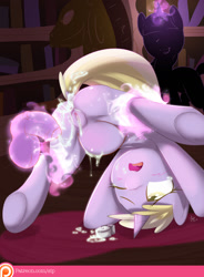 Size: 992x1346 | Tagged: explicit, grimdark, artist:sip, twilight sparkle, abdominal bulge, alternate version, anal creampie, anus, blushing, creampie, cum, cum inflation, dildo, dinky hooves, female, female on female rape, filly, foal, foalcon, g4, glowing horn, horn, imported from derpibooru, inflation, magic, magical bondage, mind control, nudity, patreon, patreon logo, pony, rape, sex, sex toy, telekinesis, twilight is a foal fiddler, underhoof, vagina, vulva, whistle