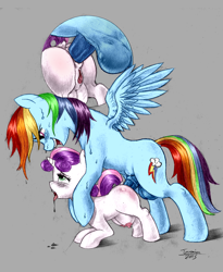 Size: 1000x1222 | Tagged: explicit, artist:jaxonian, editor:miekyll, rainbow dash, sweetie belle, ahegao, anal, anatomically correct, balls, big crotchboobs, blank flank, blushing, booberty, butt, color edit, colored, crotchboobs, doggy style, drool, edit, erect nipples, female, filly, foal, foalcon, from behind, futa, futa on female, futa on filly, futa rainbow dash, g4, genitals, horn, horsecock, huge crotchboobs, imported from derpibooru, impossibly large crotchboobs, intersex, large penetration, nipples, nudity, open mouth, oppai loli, pegasus, penetration, penis, plot, pony, sex, ship:sweetiedash, shipping, tongue out, traditional art, unicorn, vein, vulva, wingboner