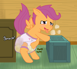Size: 1000x900 | Tagged: questionable, artist:hydroftt, scootaloo, blushing, cloth diaper, crinkleloo, diaper, diaper fetish, diaper grinding, diaperloo, female, filly, foal, foalcon, g4, imported from derpibooru, masturbation, messy diaper, moaning, moaning in pleasure, non-baby in diaper, plastic pants, poop, scat, solo, solo female, touching diaper, urine, wet diaper