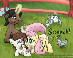 Size: 1500x1191 | Tagged: explicit, artist:smudge proof, fluttershy, oc, oc:thunder ring, age difference, angel bunny, balls, blowjob, colt, colt on mare, commission, drool, duck, earth pony, female, foal, foalcon, g4, imported from derpibooru, magicjob, male, mare, nudity, oral, pegasus, penis, pipsqueak, pony, public, public sex, sex, squirting, stallion, straight, straight shota, tailjob, unicorn, vein, veiny cock
