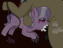 Size: 2500x1900 | Tagged: explicit, grimdark, artist:lazyfable, diamond tiara, bad parenting, blowjob, bondage, crotch rope, crying, cum, cum in mouth, deepthroat, father and child, father and daughter, female, filthy rich, foalcon, g4, grounded, imported from derpibooru, incest, male, nudity, oral, rape, running makeup, sex, stallion on filly, straight, suspended, tears of pain, throat bulge, vaginal secretions