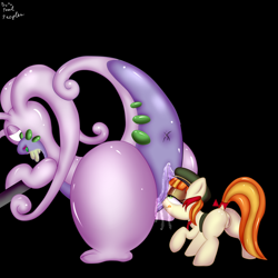 Size: 1280x1280 | Tagged: explicit, artist:paulpeopless, anus, ass, bedroom eyes, butt, crossover, cunnilingus, facesitting, female, foalcon, g4, goodra, imported from derpibooru, lesbian, nudity, oral, plot, pokémon, sex, tag-a-long, thin mint, vaginal secretions