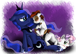 Size: 2400x1700 | Tagged: explicit, artist:fenrir connell, princess luna, sweetie belle, age difference, alicorn, anal, blank flank, blushing, colt, crotchboobs, earth pony, foal, foalcon, futa, futa filly, futa on colt, futa on female, futa on filly, futa on futa, futa on male, futa princess luna, futa sweetie belle, g4, grinding, group sex, horsecock, imported from derpibooru, intersex, male, nipples, nudity, open mouth, penetration, penis, pipsqueak, pony, pony on pony action, sex, ship:lunabelle, ship:lunapip, ship:sweetiesqueak, shipping, teats, threesome, tongue out, unicorn