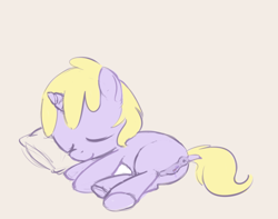 Size: 563x443 | Tagged: explicit, artist:a6p, anus, butt, clitoris, dinky hooves, female, filly, foal, foalcon, g4, imported from derpibooru, labia, nudity, pillow, plot, sleeping, solo, solo female, vagina, vaginal secretions, vulva