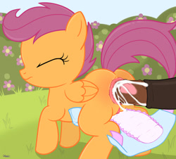 Size: 920x832 | Tagged: explicit, grimdark, artist:unistar, scootaloo, anal, cum, diaper, diaper fetish, female, foalcon, g4, imported from derpibooru, male, nudity, open diaper, penetration, penis, rape, sex, shipping, show accurate, show accurate porn, straight, stretching