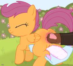 Size: 920x832 | Tagged: explicit, grimdark, artist:unistar, scootaloo, age difference, anal, diaper, diaper fetish, female, filly, foal, foalcon, g4, imported from derpibooru, male, non-baby in diaper, nudity, open diaper, pegasus, penis, pony, rape, sex, shipping, show accurate, show accurate porn, stallion, stallion on filly, straight, stretching