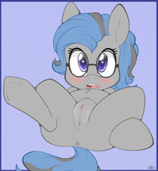 Size: 861x930 | Tagged: explicit, artist:higglytownhero, oc, anus, female, filly, foal, foalcon, glasses, human vulva on pony, imported from derpibooru, nudity, oc only, pony, solo, solo female, vulva