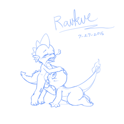 Size: 900x900 | Tagged: explicit, artist:raukue, spike, blowjob, charmander, crossover, dragon, foalcon, g4, gay, imported from derpibooru, male, monochrome, nudity, oral, penis, pokémon, sex, wingless spike