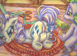 Size: 3468x2538 | Tagged: explicit, artist:buttercupsaiyan, rarity, spike, blushing, butt, clopping, cum, dragon, female, foalcon, g4, hemipenis, high res, imported from derpibooru, interspecies, male, masturbation, nudity, penis, plot, presenting, ship:sparity, shipping, straight, traditional art, underhoof, vagina, vaginal secretions