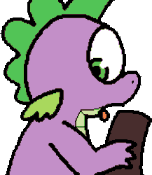 Size: 1280x1472 | Tagged: explicit, artist:pokehidden, spike, oc, oc:big brian, age difference, ambiguous race, and then spike was gay, animated, banned from equestria daily, canon x oc, dragon, duo, duo male, foalcon, frame by frame, g4, gay, imported from derpibooru, interspecies, licking, licking cock, male, nudity, offscreen character, oral, penis, pony, sex, shipping, stallion, tongue out, wingless spike