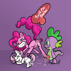 Size: 800x800 | Tagged: explicit, artist:bad ending, pinkie pie, spike, sweetie belle, age difference, anal insertion, balloon, butt, dildo, dragon, dripping, earth pony, faic, female, foalcon, g4, group sex, hemipenis, horn, imported from derpibooru, insertion, male, multidick, nudity, orgasm, penis, plot, pony, presenting, sex, sex toy, ship:pinkiespike, ship:spikebelle, shipping, spike gets all the mares, straight, threesome, trio, unicorn, wingless spike