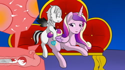 Size: 960x540 | Tagged: explicit, artist:sewlde, oc, oc:aero ruinwing, alicorn, an egg being attacked by sperm, canon x oc, colt, colt on mare, couch, cum, cum in uterus, doggy style, female, foal, foalcon, from behind, g4, imported from derpibooru, impregnation, infidelity, internal cumshot, male, mare, nudity, ovaries, pegasus, penetration, penis, pony, princess cadance, princess cheatdance, reasonably sized genitals, sex, shipping, spermatozoon, straight, straight shota, uterus, vaginal, x-ray