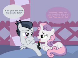 Size: 1712x1272 | Tagged: explicit, artist:badumsquish-edits, sweetie belle, awkward, bedroom eyes, blowjob, blushing, colt, derpibooru exclusive, edit, female, filly, foal, foalcon, g4, implied rarilane, imported from derpibooru, just the tip, licking, licking cock, male, nudity, oral, pegasus, penis, pony, reasonably sized genitals, rumble, sex, ship:rumbelle, shipping, show accurate, show accurate porn, straight, tongue out, trace, unicorn
