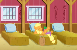 Size: 2948x1909 | Tagged: questionable, artist:masem, artist:sakatagintoki117, applejack, spike, age difference, apple pie, barn, bed, cunnilingus, dragon, duo, duo male and female, earth pony, eyes closed, female, foalcon, g4, hay, hooves behind head, hundreds of users filter this tag, imported from derpibooru, love, male, mare, my little pony: friendship is magic, oral, party pooped, pillow, pony, season 5, ship:applespike, shipping, show accurate, show accurate porn, sleeping, softcore, spoon, spread legs, straight, sweet apple acres, vector, window, wingless spike