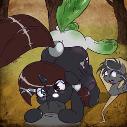 Size: 1280x1280 | Tagged: explicit, artist:dreadcoffins, oc, oc:feather spots, oc:sherly, all the way through, anal vore, anus, belly, blowjob, blushing, cutie mark, deepthroat, female, fetish, foalcon, glasses, goo pony, heterochromia, horsecock, imported from derpibooru, incest, male, mare, nudity, oc only, offscreen character, oral, original species, penis, sex, stallion, straight, unbirthing, vore, vorecest, wings