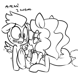 Size: 720x720 | Tagged: explicit, artist:whydomenhavenipples, oc, oc:nikita, balls, bedroom eyes, blowjob, blushing, canon x oc, chest fluff, colt, drool, earth pony, female, floppy ears, foal, foalcon, g4, horsecock, imminent orgasm, imported from derpibooru, just the tip, looking at each other, male, mare, mare on colt, monochrome, nudity, oral, pegasus, penis, pony, rumble, shipping, sitting, spread legs, spreading, straight, straight shota, sweat, underhoof, virgin, wingboner