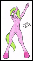 Size: 331x603 | Tagged: explicit, artist:rdk, anthro, armpits, banned from derpibooru, breasts, delicious flat chest, female, filly, foal, foalcon, g4, imported from derpibooru, imported from twibooru, lolicon, nipples, nudity, solo, solo female, sweet tooth, traditional art, underage, vulva