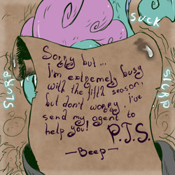 Size: 1280x1280 | Tagged: explicit, artist:dreadcoffins, oc, cum, foalcon, imported from derpibooru, oc only, paper, text