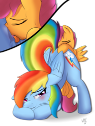 Size: 1896x2500 | Tagged: explicit, artist:void236, rainbow dash, scootaloo, ass up, blushing, cunnilingus, eyes closed, face down ass up, female, filly, foal, foalcon, g4, imported from derpibooru, lesbian, licking, mare, mare on filly, nudity, oral, pegasus, pony, ship:scootadash, shipping, simple background, sweat, tongue out, vagina, vaginal secretions, vulva, white background