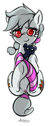 Size: 1092x2780 | Tagged: explicit, artist:jetwave, oc, oc:rime, clothes, commission, female, foalcon, glasses, imported from derpibooru, looking at you, nudity, oc only, pony, socks, solo, solo female, striped socks, tail wrap, teddy bear, vagina