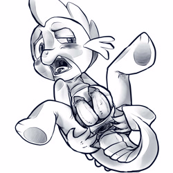 Size: 3000x3000 | Tagged: explicit, spike, anus, artist needed, ass, butt, dragon, foalcon, g4, gaping, gaping anus, hemipenis, high res, imported from derpibooru, male, monochrome, nudity, penis, solo, solo male